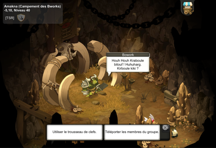 Position du PNJ pour Donjon des Bworks